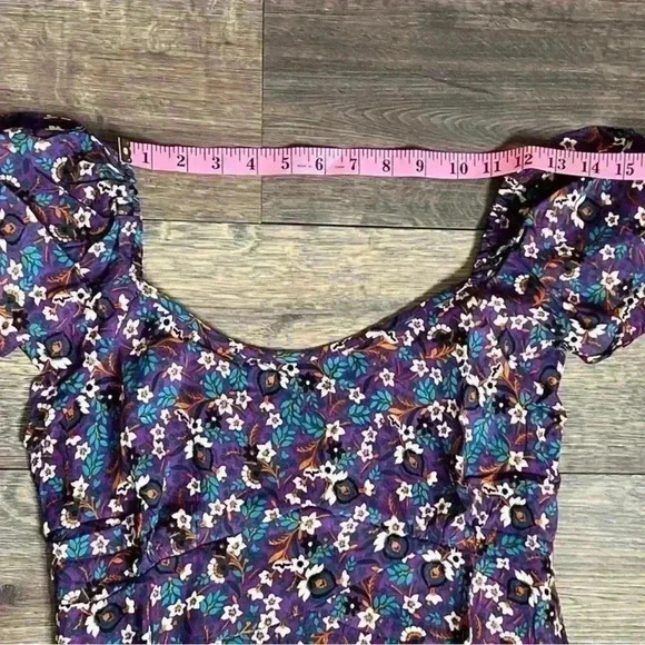 Band of the Free Coraline Purple Floral Crossover Mini Dress. Size Medium. NWT! - Picture 11 of 13